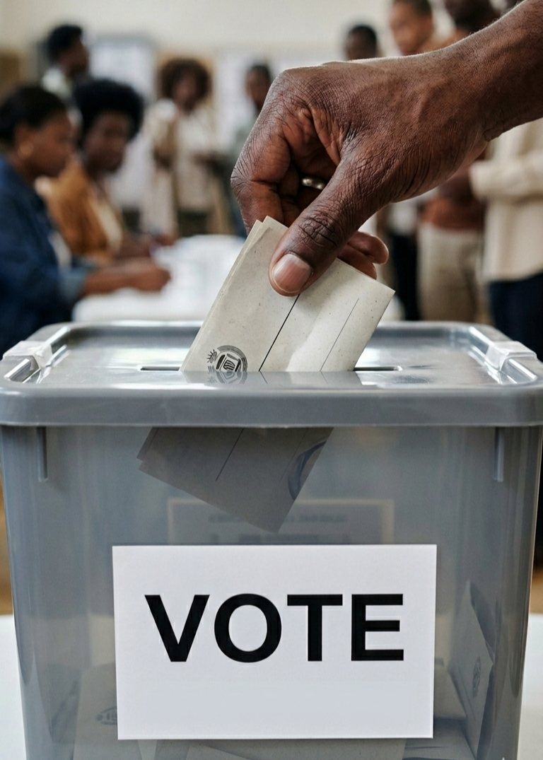 Voter casting a ballot
